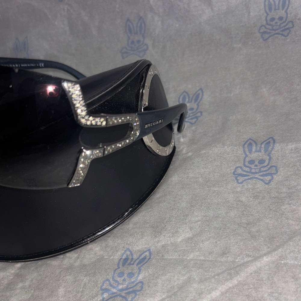 Bulgari Gradient Black Sunglasses with Silver Detail - Picture 9 of 12